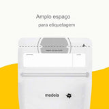 Sacs de conservation du lait maternel Medela 25 pièces, env. 200 ml, blanc (version espagnole) Accessoires d'alimentation et d'allaitement Bebe Naty Shop