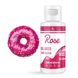 Farines à mélanger pour chocolat - 60 ml de couleurs à base d'huile pour fondant, décoration de gâteaux, dos - Colorant alimentaire fluide pour beurre de cacao, crème au beurre, cuisine (noir) Naty Shop Rose