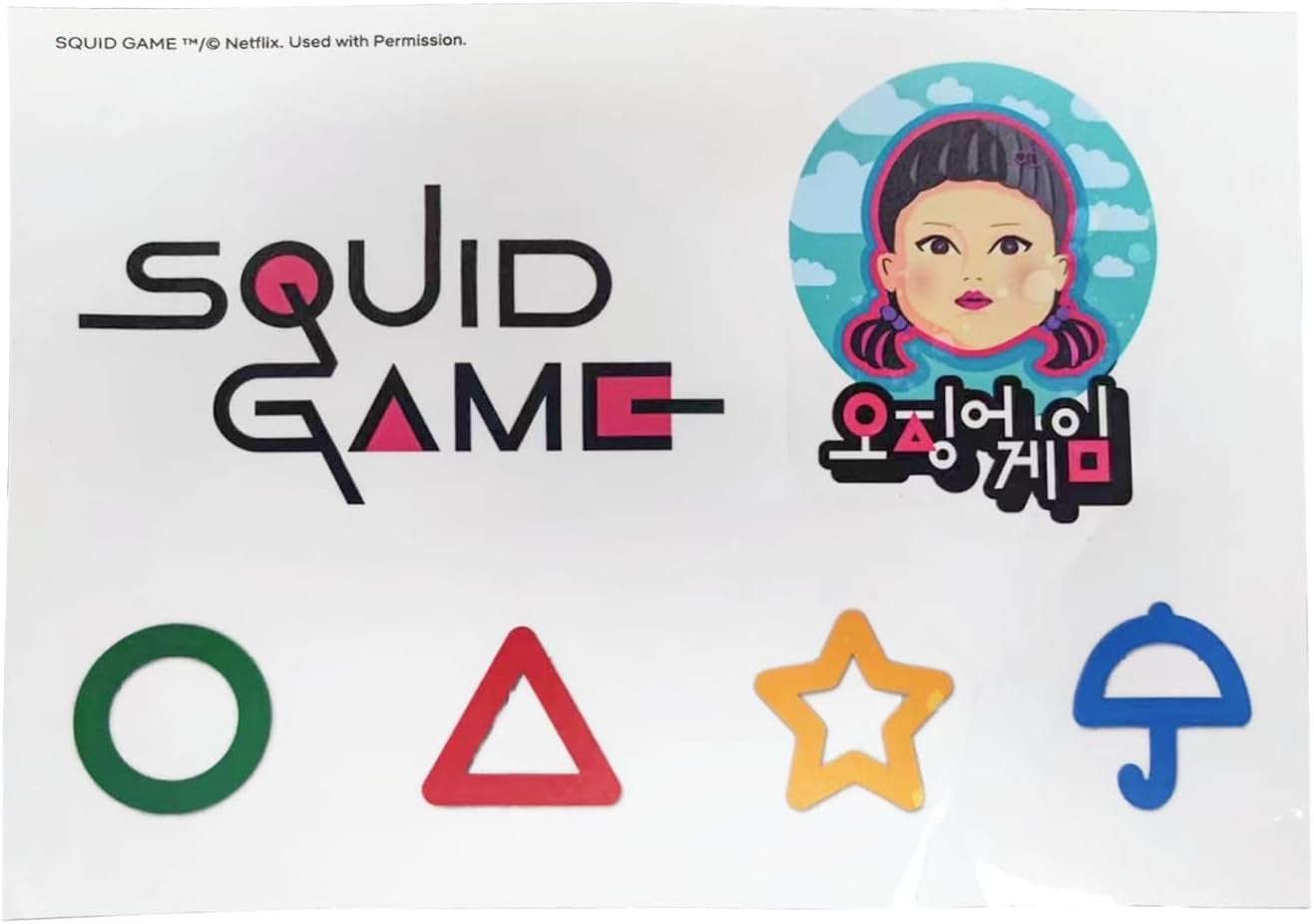 Netflix Chill Kit - Squid Game, sous licence officielle, couverture polaire, objet de collection, thermos, autocollant, idée cadeau de Noël, cadeau d'anniversaire Lits et couvertures Besuche den Neamedia Icons-Store