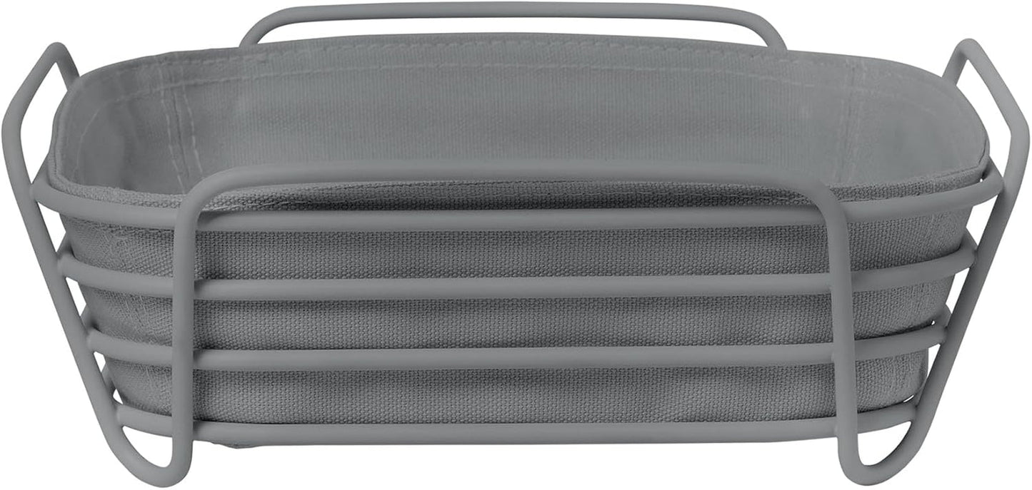 Blomus -DELARA- corbeille à pain taille L, carrée, sac en tissu amovible, design élégant, 26 x 26 cm, coloris Moonbeam (64075) Boîtes de conservation alimentaire Naty Shop Peau de requin Taille unique