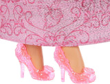 Mattel DISNEY Princesse Aurore - Poupée avec tenue emblématique, chaussures et diadème amovibles, haut scintillant et jupe amovible à motifs, cheveux longs pour le coiffage, HLW09