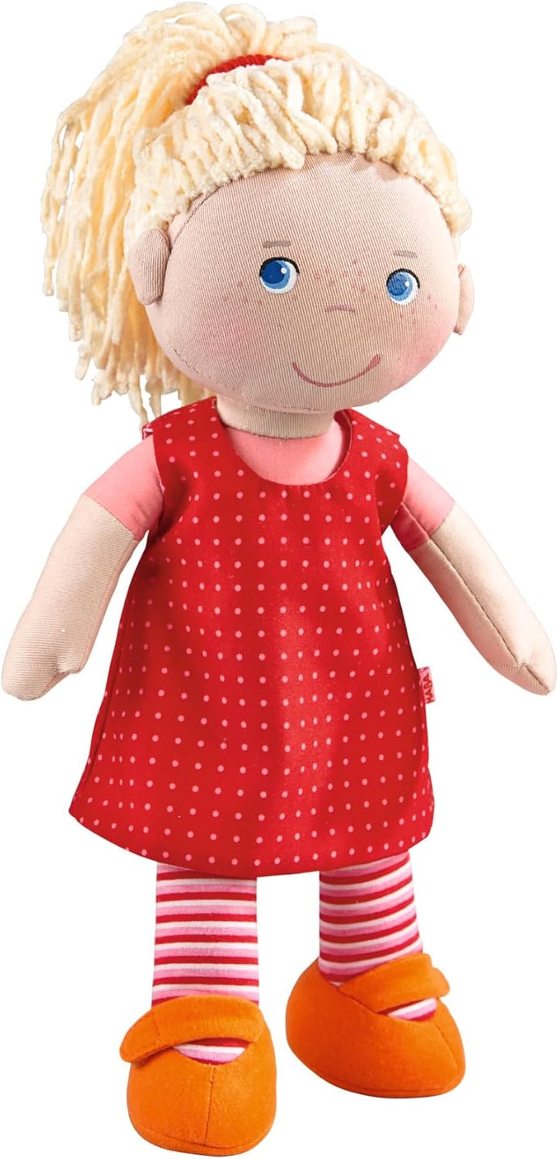 Poupée douce HABA Annelie - Poupée douce aux cheveux arrangés - Avec vêtements interchangeables - A partir de 18 mois - 30 cm - Lavable - 1302108001