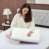 HOMCOM Oreiller de soutien cervical en mousse à mémoire de forme avec housse amovible, 2 hauteurs, oreiller ergonomique 2S réactif pour différentes positions de sommeil, 60 x 40 cm, blanc crème