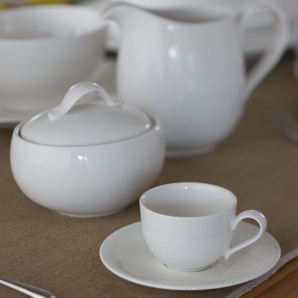 Villeroy & Boch New Cottage Basic Sugar Bowl, 450 ml, hauteur : 6,5 cm, porcelaine premium, blanche
