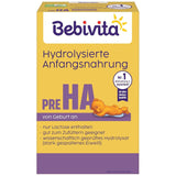 PRE HA (5 x 500g), lait en poudre hydrolysé dès la naissance, contient uniquement du lactose comme glucide, adapté à l'alimentation complémentaire