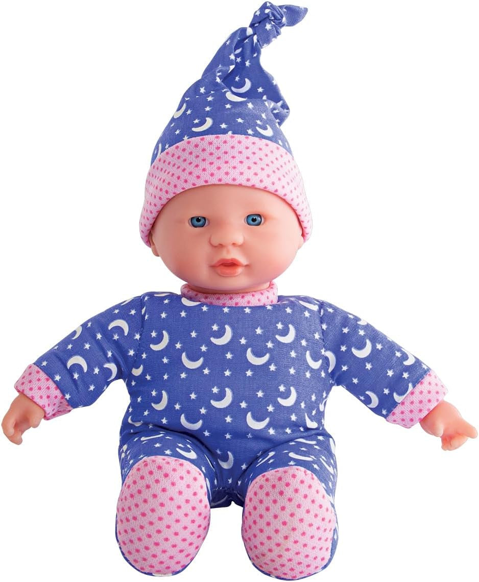 Simba 105010010 - Poupée au corps doux Laura Little Star dans une jolie robe et un chapeau lumineux avec lune et étoiles 20 cm Poupée lumineuse à partir de 12 mois