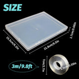 2 pièces 30 cm ruban adhésif double face boîte de rangement pour ongles artificiels boîte rectangulaire transparente boîtes d'emballage en plastique conteneur de pointes d'ongles ongles artificiels 21.8x15.5 cm