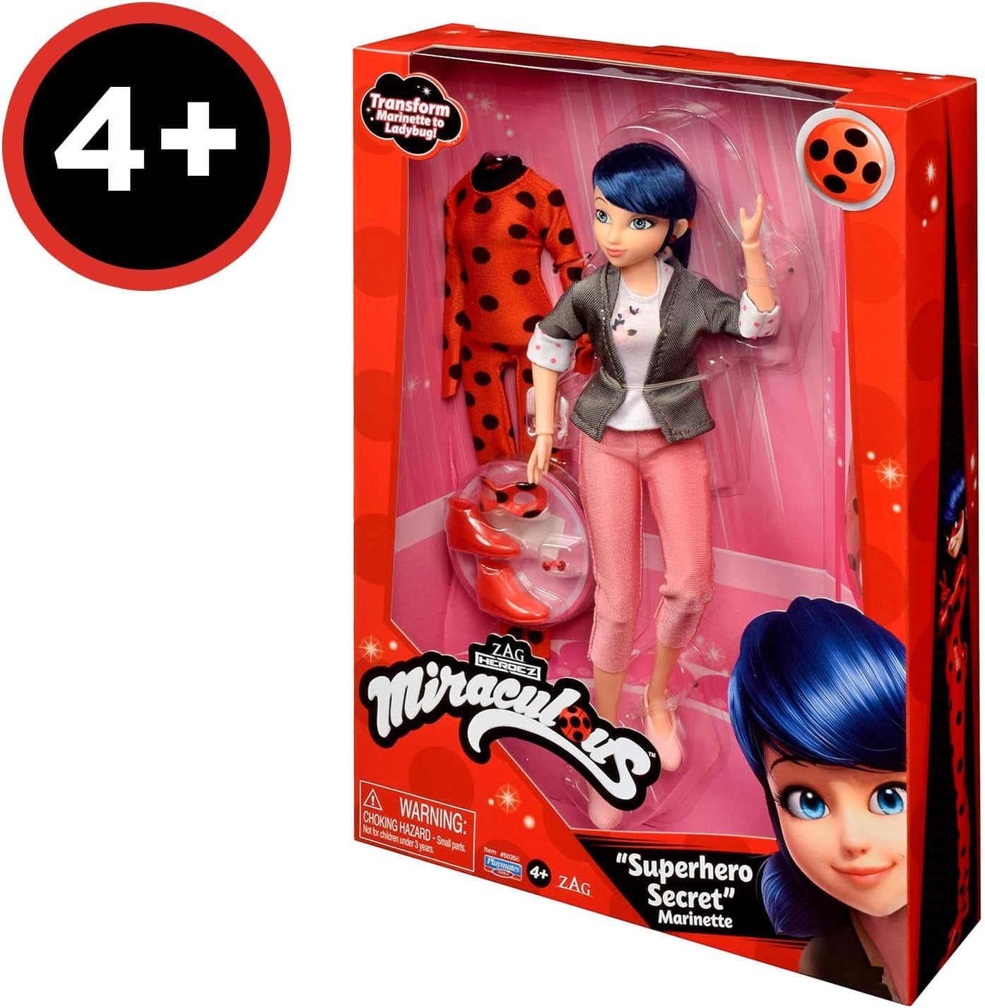 BANDAI - Miraculous Ladybug - Poupée Fashion Marinette et Ladybug - Poupée articulée de 26 cm avec 2 tenues - Poupée articulée Miraculous Toy - Jouet pour 4 ans et plus - P50355