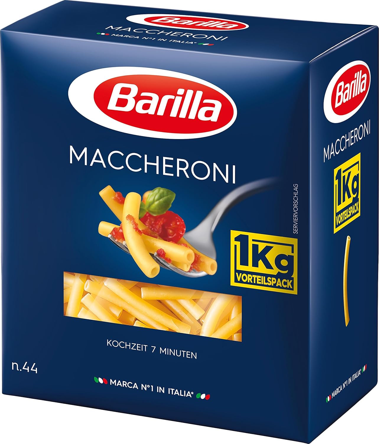 Pâtes de blé dur Barilla Maccheroni n. 44 – Paquet de 1 (1x1kg)