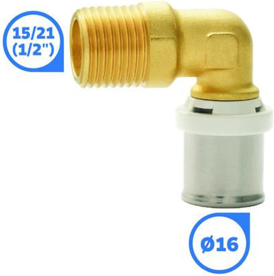 SOMATHERM FOR YOU - / 5711-16-15 - Tuyau presse coudé Ø16 multicouche - M15/21 (1/2'') Raccordement d'un tuyau multicouche d'un diamètre de Ø16