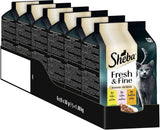 Sheba Portion Pouches Nourriture humide pour chats, multipack Fresh & Fine en sauce avec poulet et saumon MSC, 6x6x50g - Repas fins pour chats en sauce