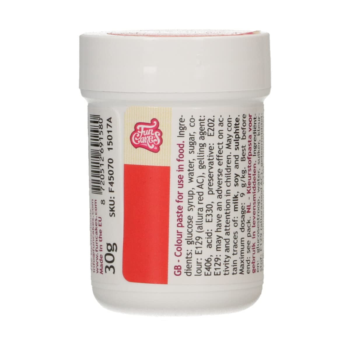 Colorant alimentaire concentré Funcakes Paste Color Bleu Royal ; pour pâte, crème, fondant, massepain, pâte à modeler et pâte à fleurs. Halal et casher. 30g