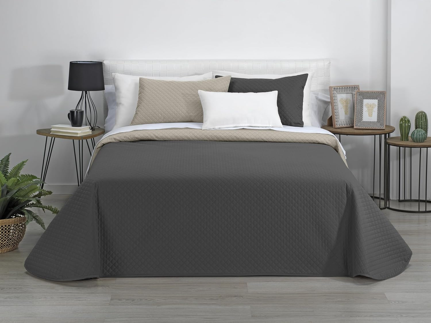 AVA | Courtepointe réversible Boutique | Pour toutes les saisons | Couleur - Gris/Anthracite | Pour lit 120/135 cm. lit. (230 X 270 Cm. Ancho X Alto) | Quilt matelassé Quilts et quilts Naty Shop Titre par défaut