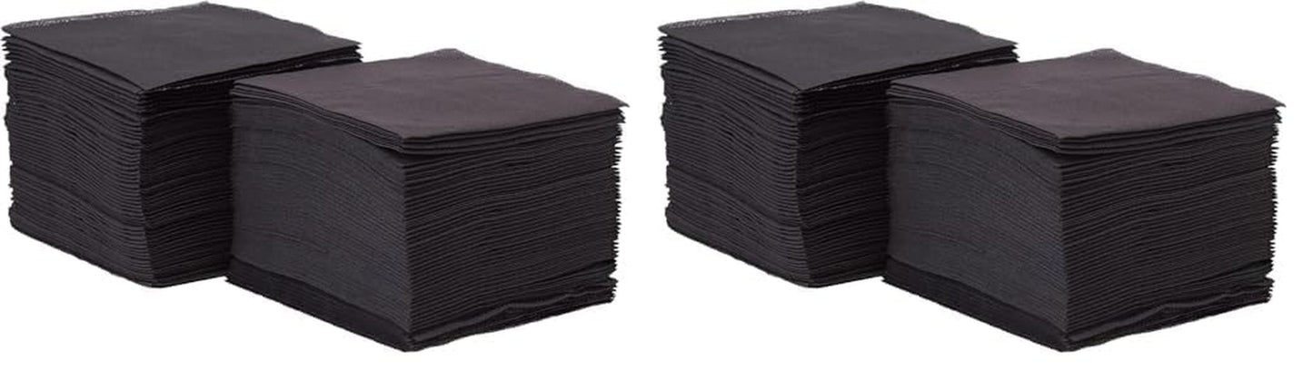 Saten Ser22104961 Cocktail, serviettes 20 X 20, 2 couches, pli 1/4, 100 serviettes, Punta-Punta, noir
