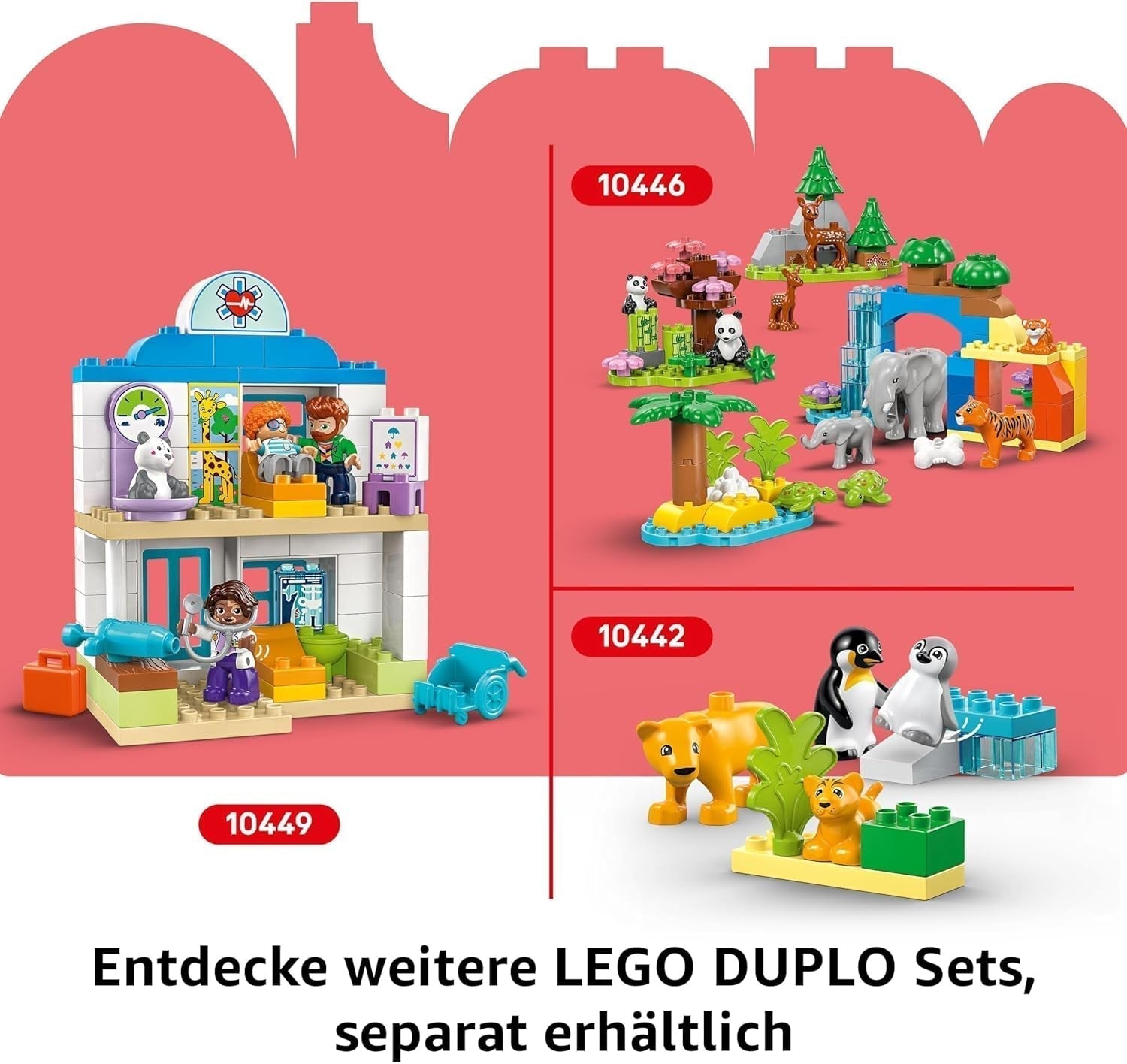 LEGO DUPLO Town F1 Team Race Cars With Racers, jouet de construction pour toute la famille, expérience de jeu imaginative, cadeau d'anniversaire pour les tout-petits, garçons et filles à partir de 2 ans 10445 Jeux de construction Besuche den LEGO-Store