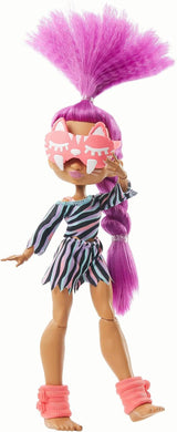 Cave Club GTH02 - Poupée amusante Roaralai Pyjama Party, poupée articulée avec cheveux violets et accessoires, cadeau pour enfants de 4 ans et plus, multicolore