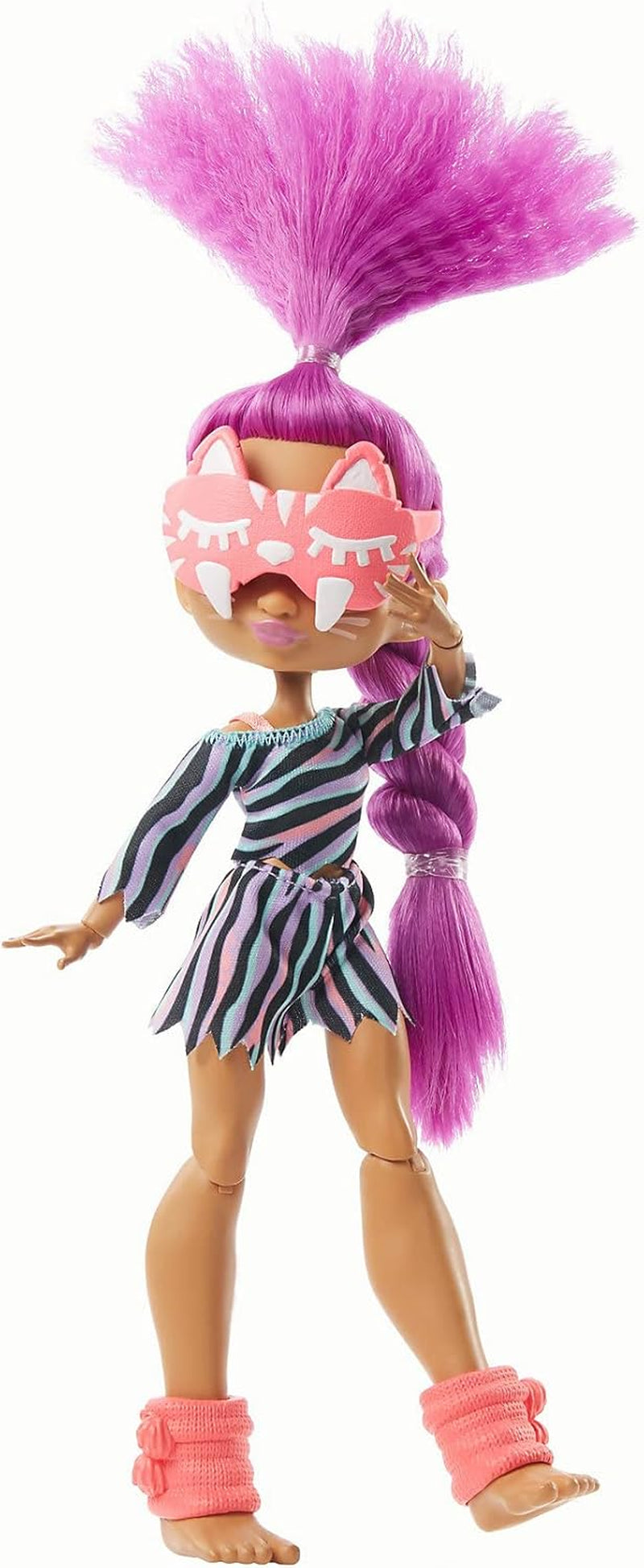 Cave Club GTH02 - Poupée amusante Roaralai Pyjama Party, poupée articulée avec cheveux violets et accessoires, cadeau pour enfants de 4 ans et plus, multicolore