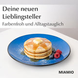 MIAMIO - Lot de 6 assiettes/assiettes en grès céramique - Collection Le Papillon (Coloré, Petites Assiettes (6x))