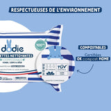 Paquet de 8 paquets de lingettes nettoyantes compostables à l'eau, 50 unités