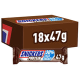 Barres protéinées Snickers au chocolat - Goût riche au caramel noisette et nougat, emballage en vrac 18x47g