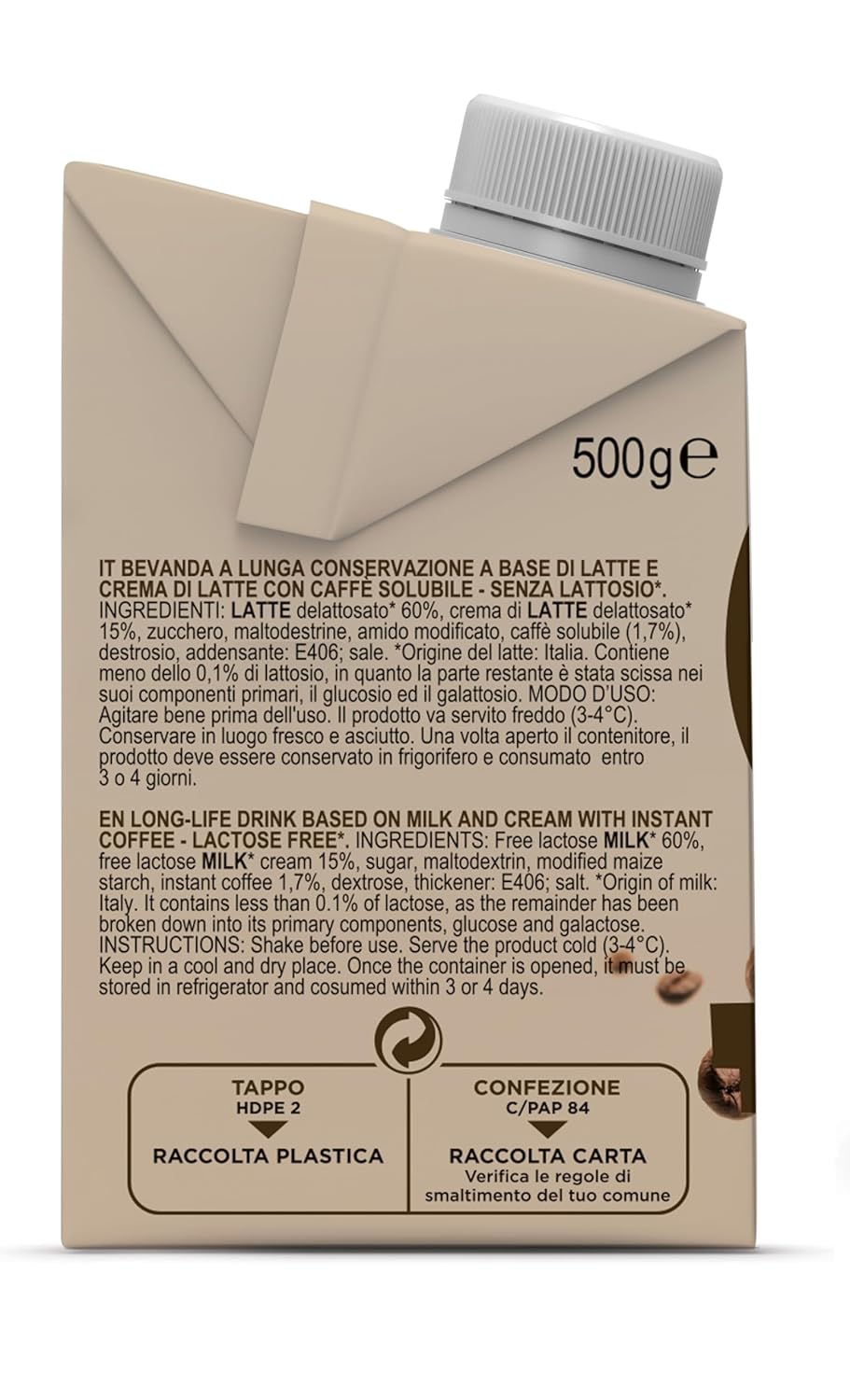 Gimoka Caffe Latte Cream Sans lactose Sans gluten Sans conservateurs