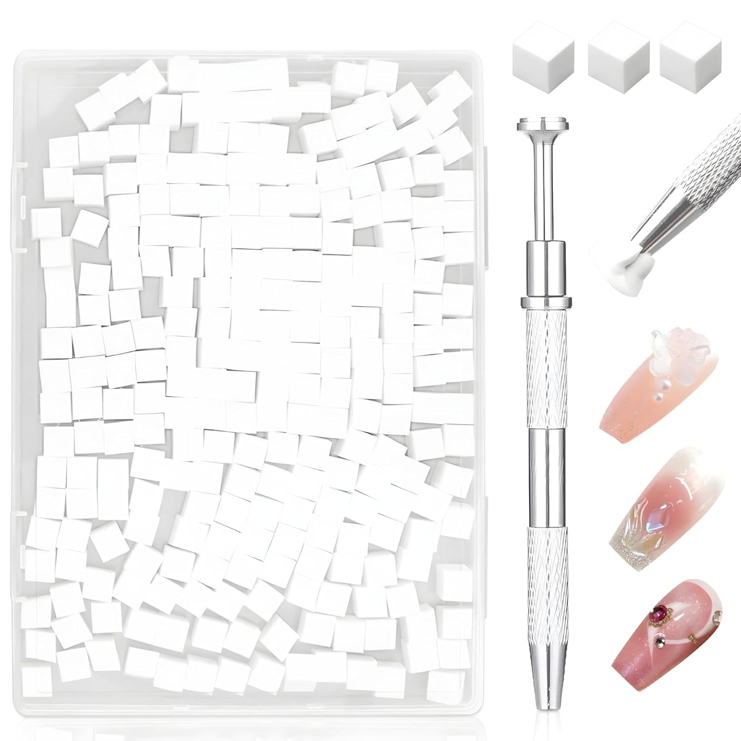 250 pièces Nail Art Schwamm Mit Metallgreifer Éponge Ombre Pinsel Nailart Nageldesign Zubehör Nagelstudio Zubehör Für DIY Babyboomer Effekte Ombre Gradient Nageldesign