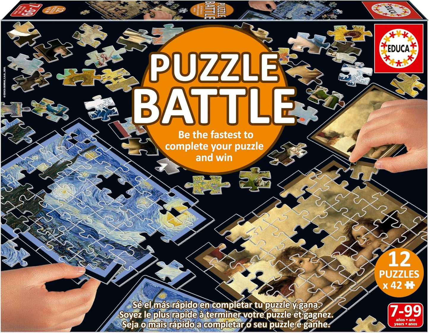Educa - Paysages de bataille de puzzle. Une authentique bataille de pièces | Soyez le premier à terminer le puzzle pour devenir le gagnant. À partir de 7 ans (20121) Puzzle Naty Shop Typ