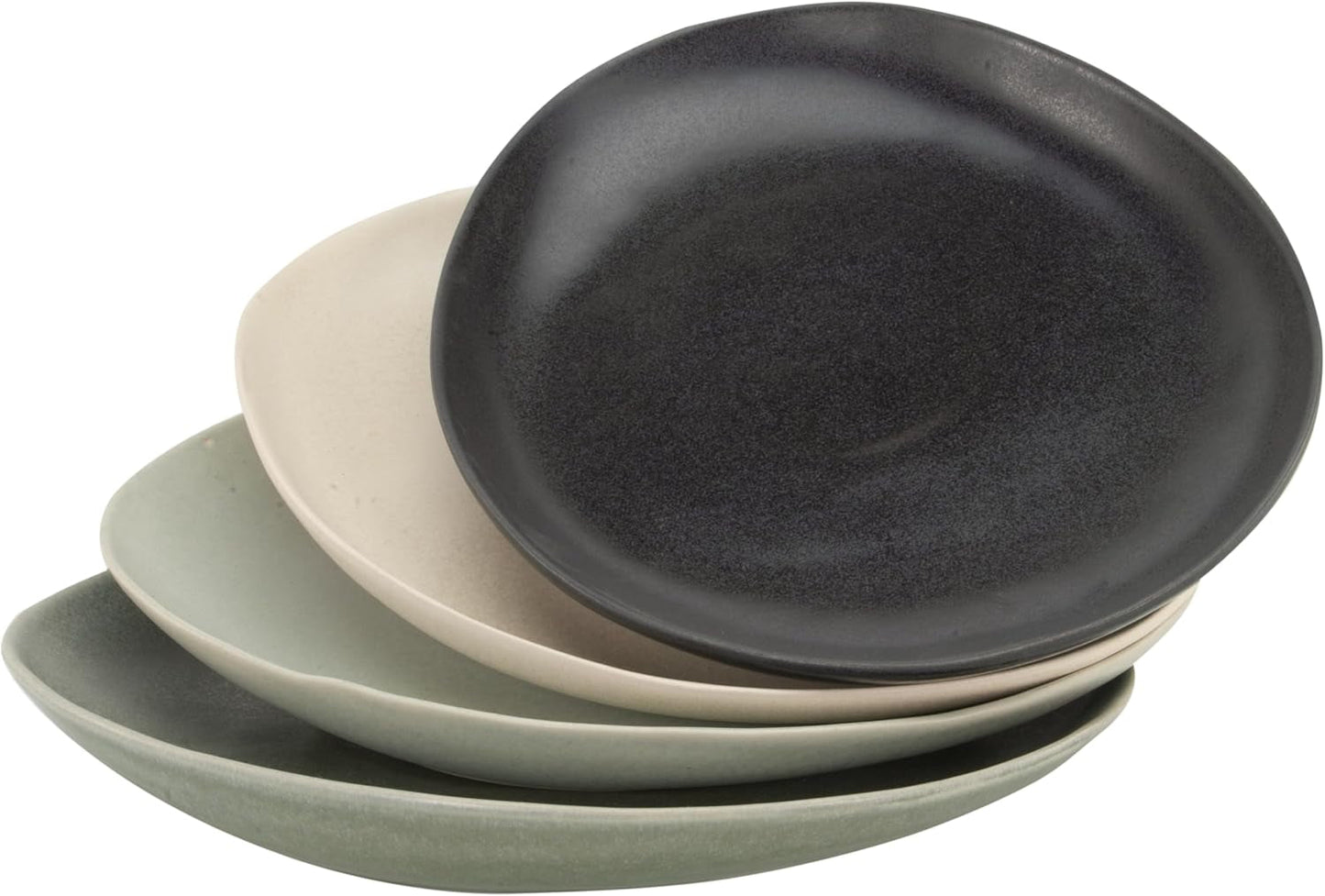 CreaTable, 22139, série PIETRA, service de table 4 pièces pour 4 personnes, service d'assiettes en porcelaine, passe au lave-vaisselle et au micro-ondes, fabriqué en Europe