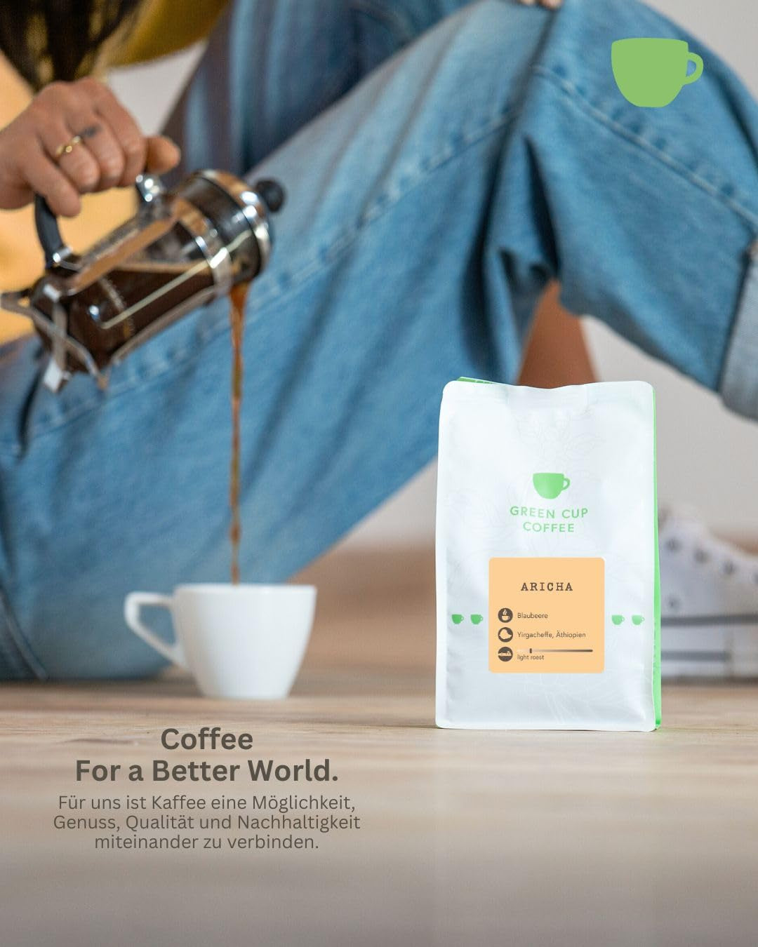 Café - Aricha I 100% Arabica I Café en grains 250g I Idéal pour machines à café automatiques, café filtre et presse française aux arômes fruités I torréfaction légère