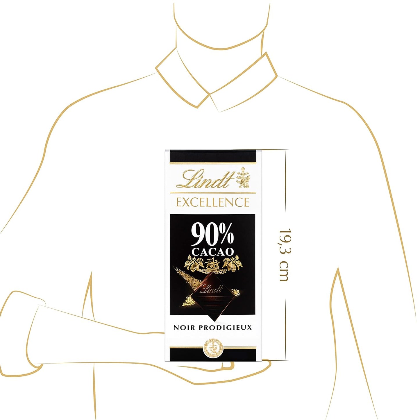 Lindt Excellence Barre de cacao à 78 pour cent - Barre végétalienne à persistance d'intensité de cacao 100 g Cadeau idéal