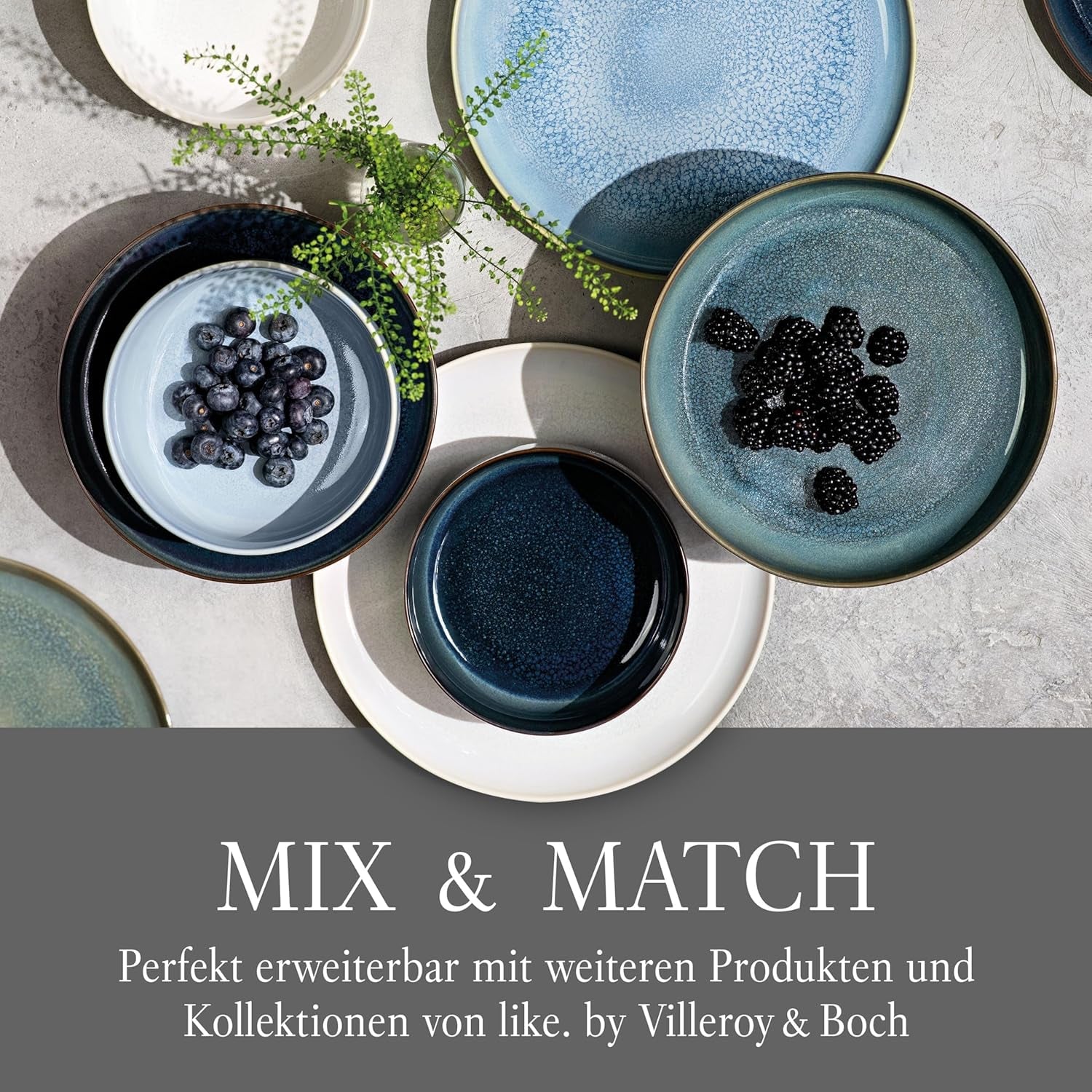 comme. de Villeroy & Boch – Service de table en coton artisanal 4 teilig Weiß, Spülmaschinenfest, Mikrowellensicher, Geschirrset, Tafelservice Modern, Speiseteller, Tiefe Teller, Pottery-Look, Premium Porzellan