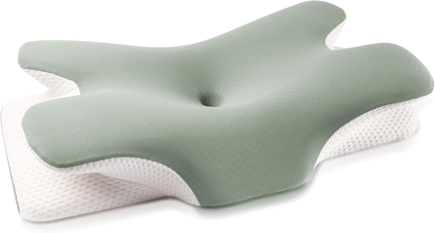 Oreiller en mousse à mémoire de forme MULISOFT, oreiller de tête confortable, oreiller de soutien du cou, oreiller ergonomique pour dormeur latéral (gris) Oreillers orthopédiques cervicaux Naty Shop Cordialement