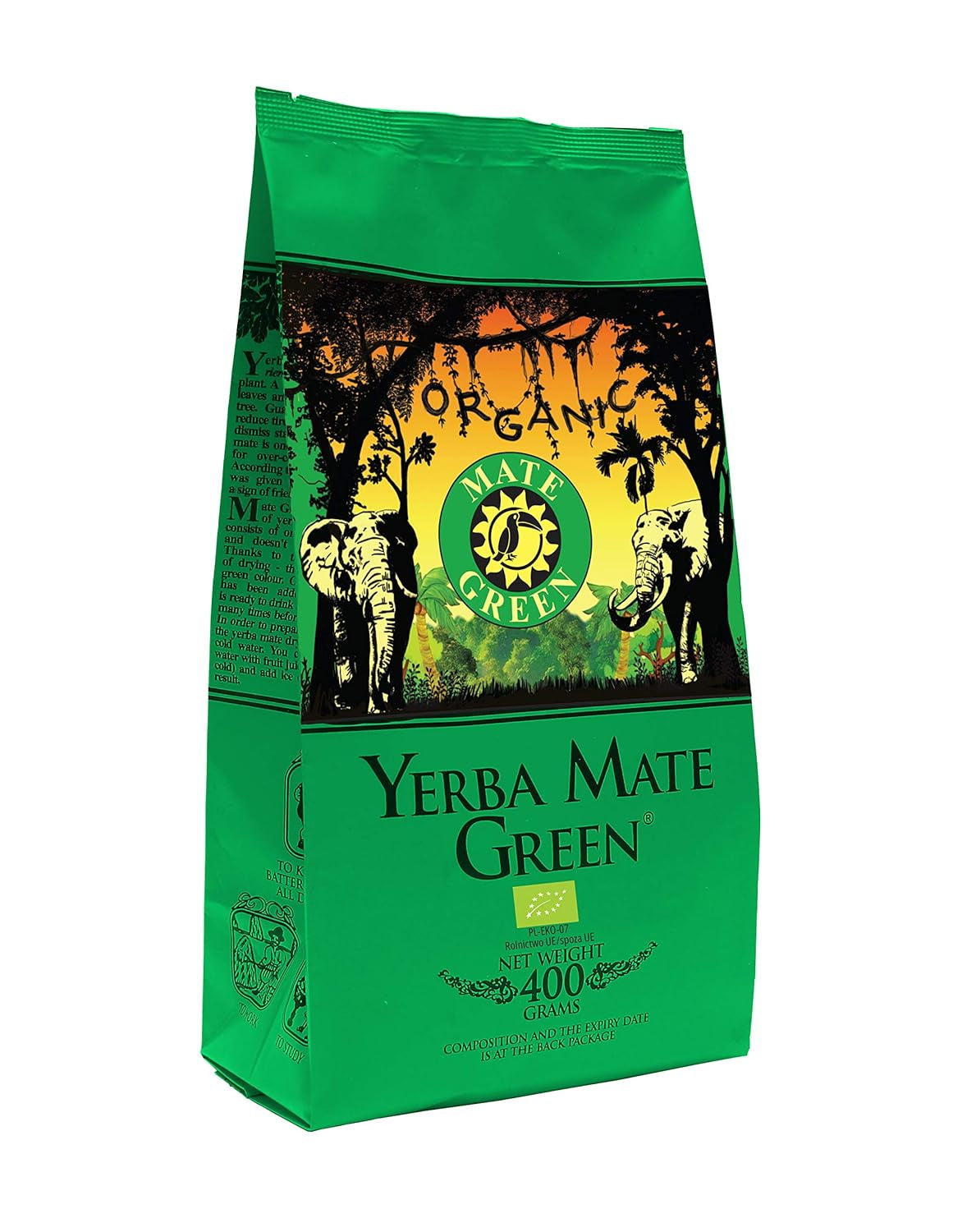 Yerba "BIO" 400g Thé Maté Bio, Stimulant et Énergisant Bio, Naturel avec Caféine, Thé Yerba Maté aux Fruits, Thé Maté Riche en Caféine, Haute Qualité