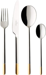 Villeroy & Boch - Couverts Ella partiellement dorés, 30 pièces, 6 personnes, lavables au lave-vaisselle, acier inoxydable Cuisine Naty Shop