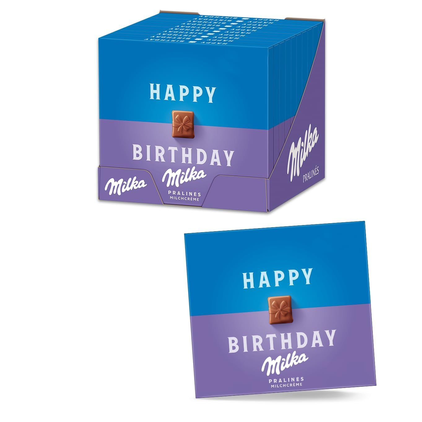 Praliné Milka Félicitations – Chocolat au lait alpin fourré finement crème de lait – 10 x 110g