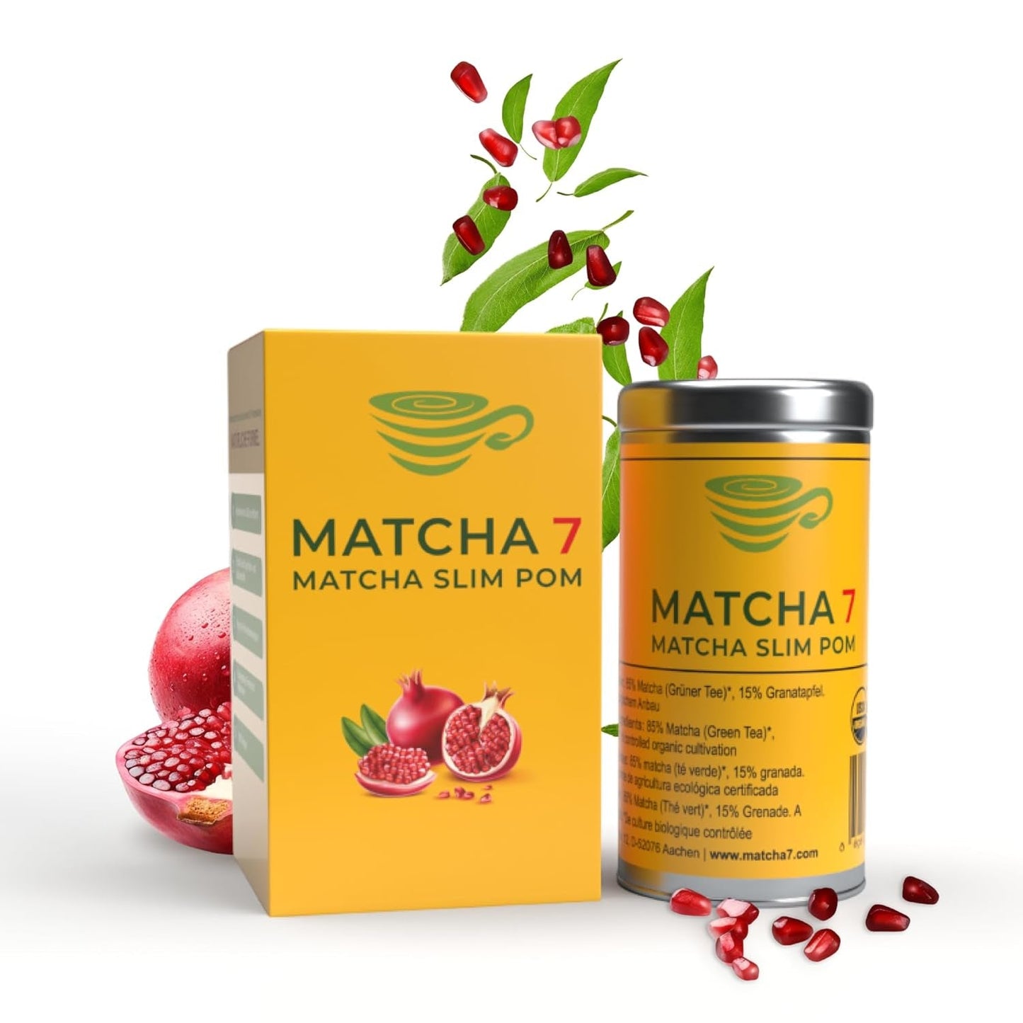 ® Poudre de Matcha de Cérémonie X Grenade 100G [Soutient la perte de poids et le métabolisme] - Thé vert pour un mode de vie actif et sain - Thé vert sans additifs (pur et naturel)