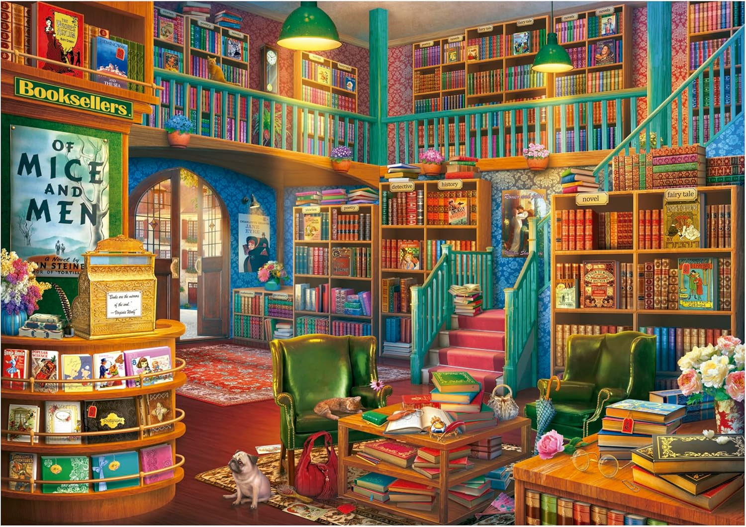 Educa - Puzzle de 1000 pièces pour adultes | Bibliothèque. Dimensions : 68 X 48 cm. Comprend de la colle pour puzzle Fixpuzzle. Depuis 14 ans (19925) Puzzle Naty Shop