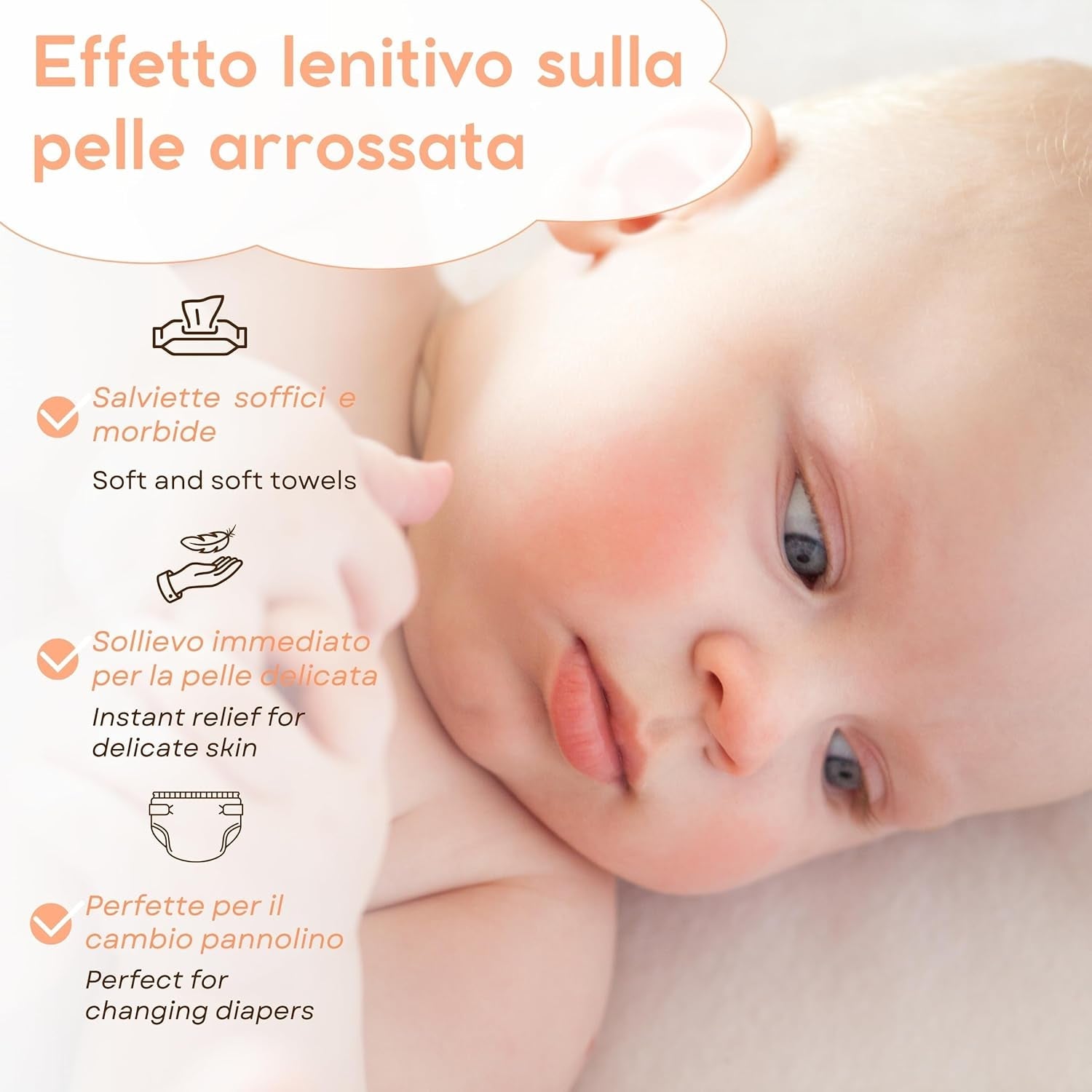 Lingettes humides Aloe Baby pour peaux sensibles, sans alcool, respectueuses de la peau, pH 5,5, légèrement parfumées, 1728 unités (24 paquets)