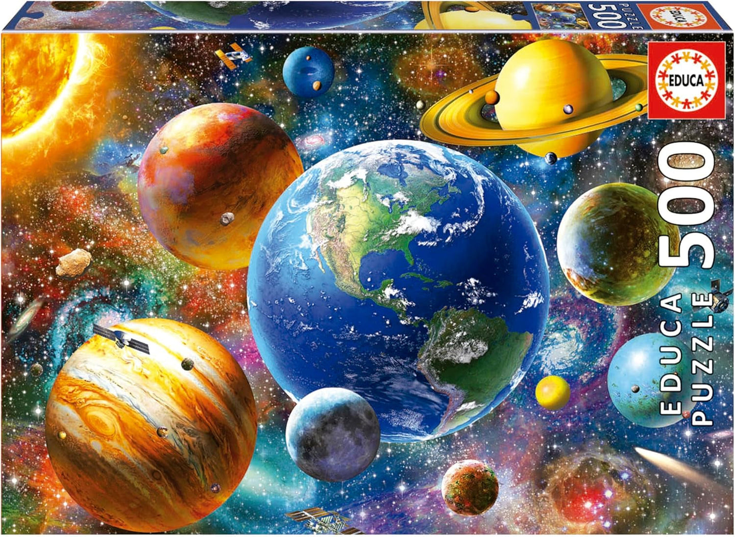 Educa - Puzzle 500 pièces pour adultes | Système solaire, puzzle 500 pièces pour adultes et enfants à partir de 11 ans, planètes, espace, espace (18449) Puzzle Naty Shop Titre par défaut