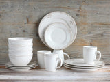 CreaTable, 23601, Série Romantic Vintage, Service de table 16 pièces pour 4 personnes, Service combiné en porcelaine, Passe au lave-vaisselle et au micro-ondes, Fabrication de qualité