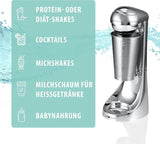 Clatronic® Barmixer U. Milchaufschäumer | Machine à smoothies | 650Ml Bouteilles d'Edelstahlbehälter | Praktischer Becherhalter | Mélangeur | 2 Geschwindigkeitsstufen | Moteur Kraftvoller 65 watts | Chromdesgin | BM 3472 Cuisine Naty Shop