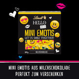 BONJOUR Mini Émoticônes au chocolat | 164g | Env. 27 émoticônes sympas aux designs variés, fabriquées à partir du meilleur chocolat au lait | Cadeau chocolat pour les enfants | Pour la décoration (pack de 2)