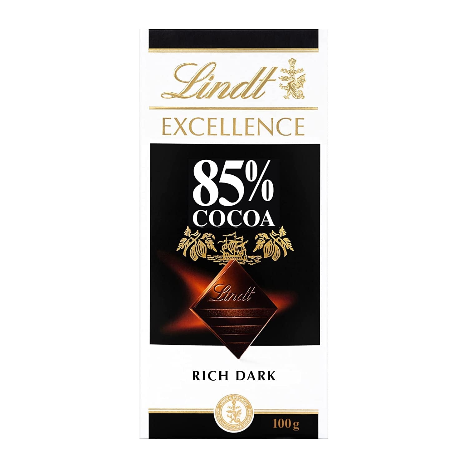Chocolat Lindt | Barre EXCELLENCE 85% Cacao | 100g | Chocolat Extra Noir | Vegan Chocolate Bar