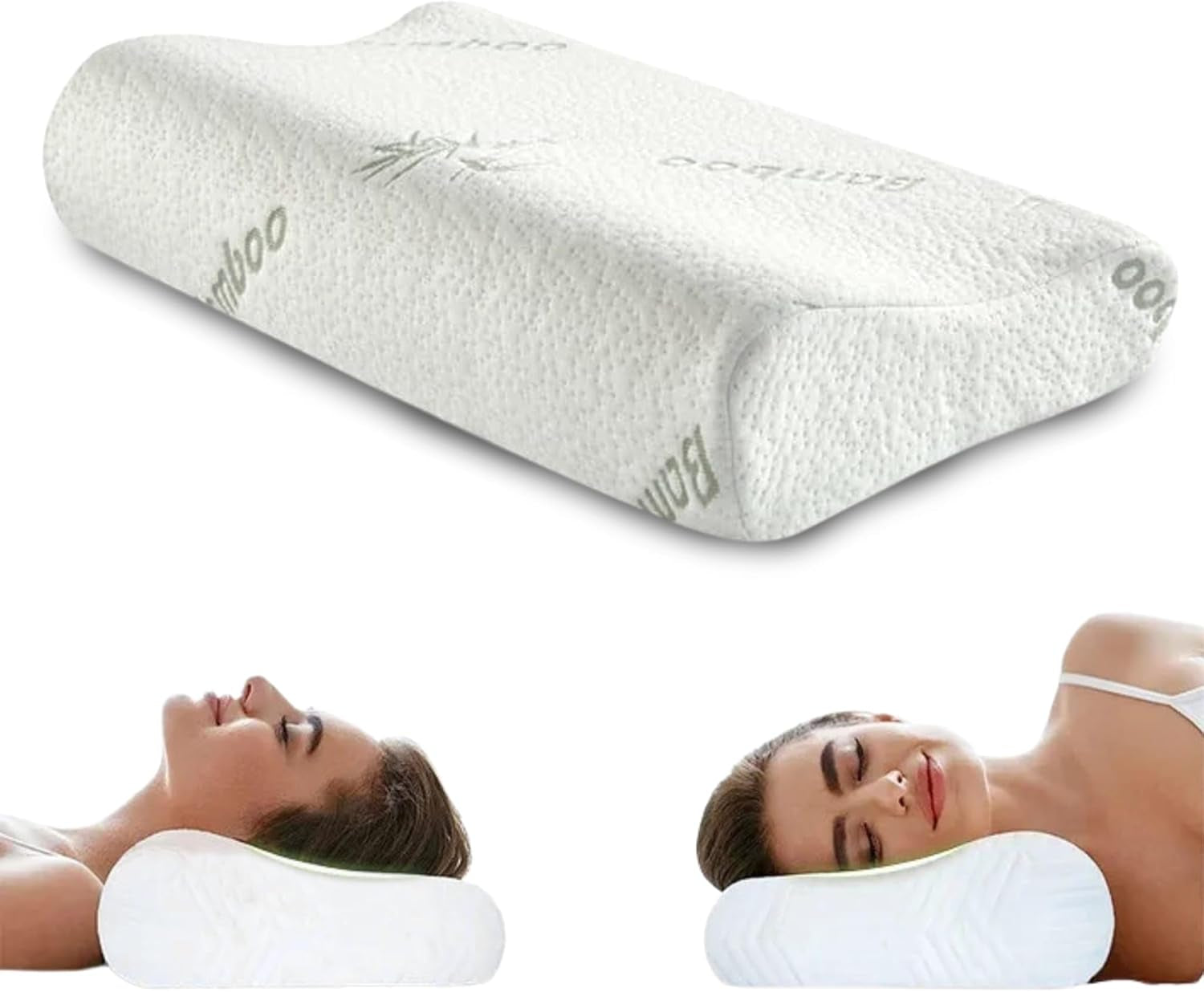 Oreiller orthopédique de soutien du cou en mousse à mémoire de forme - Oreiller ergonomique Oreiller anti-ronflement pour dormeurs sur le côté, le ventre et le dos Pilow 60Cm X 40Cm X 12Cm Oreillers orthopédiques cervicaux Naty Shop Titre par défaut