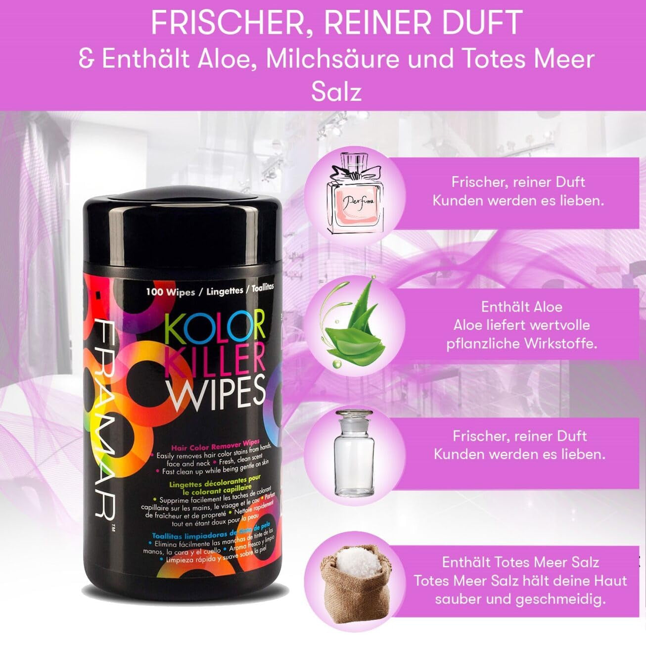 FRAMAR Dissolvant pour cheveux teints - Dissolvant pour cheveux teints, Dissolvant pour cheveux teints, Dissolvant pour cheveux teints, Accessoires pour teinture cheveux, Dissolvant pour cheveux teints, Dissolvant pour cheveux teints - 100 lingettes Teinture capillaire Naty Shop