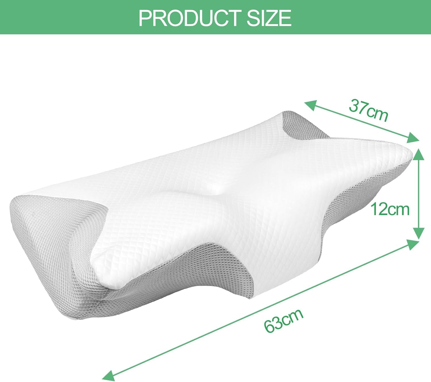 Oreiller orthopédique, Oreiller pour douleurs cervicales, Oreiller en mousse à mémoire de forme, Oreiller orthopédique pour le cou, Oreiller orthopédique pour dormir, Oreiller orthopédique pour le soutien du cou, Pièces d'oreiller anti-ronflement Oreillers orthopédiques cervicaux Naty Shop