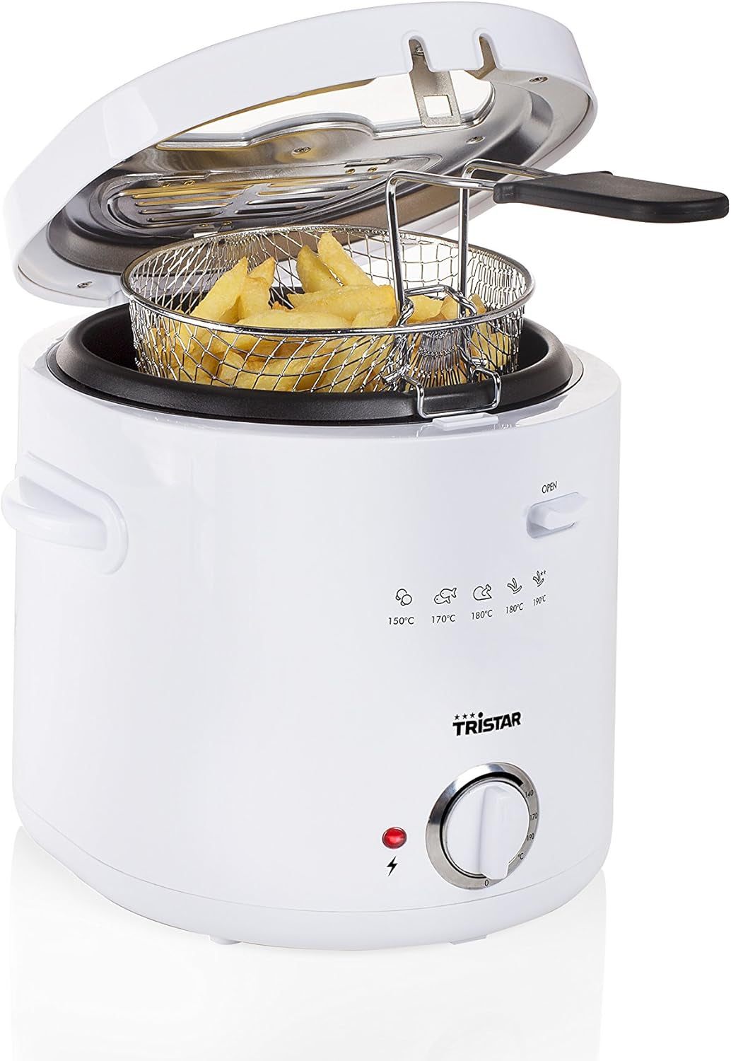 Friteuse Tristar FR-6941 - thermostat, 1,5 L, 1000 W, blanc Electroménager Naty Shop Default Title