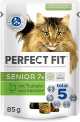 PERFECT FIT™ Sachets de portions pour chat senior avec dinde et carottes, 12 x 85 g