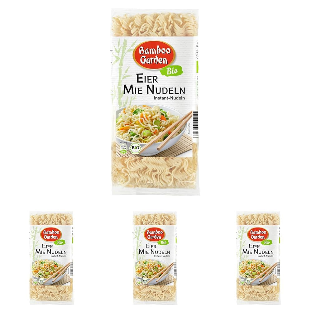 Nouilles biologiques aux œufs et à l'agneau Bamboo Garden, 250 g (la conception de l'emballage peut varier)