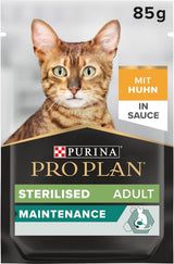 Aliment humide stérilisé Pro Plan pour chat adulte avec poussins, paquet de 26 (26 x 85g)